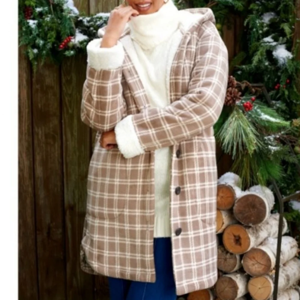 Centigrade Bonded Sherpa Lined Plaid Jacket. Brand new. Never worn. - Picture 4 of 13